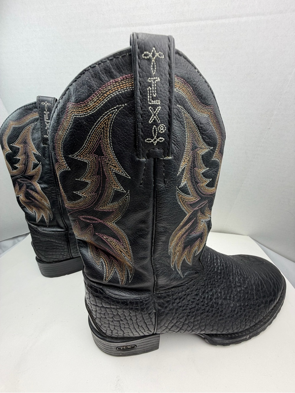 Tony Lama TLX XT6003Men’s Western Cowboy Black Bullhide Leather Size 10 EE